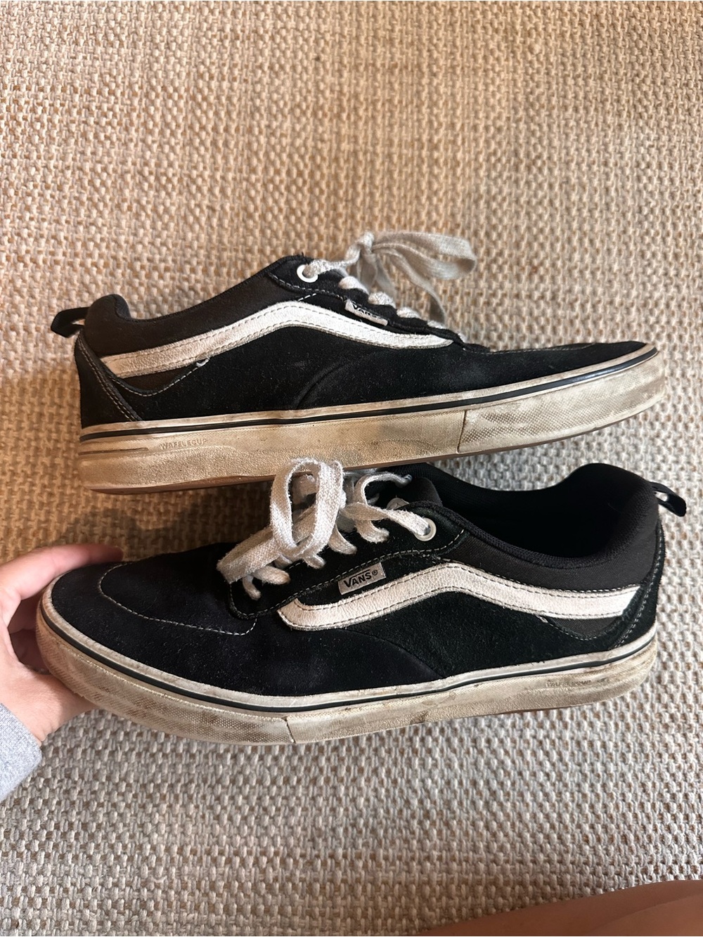 Vans Black and White Low-Top Skate Shoes